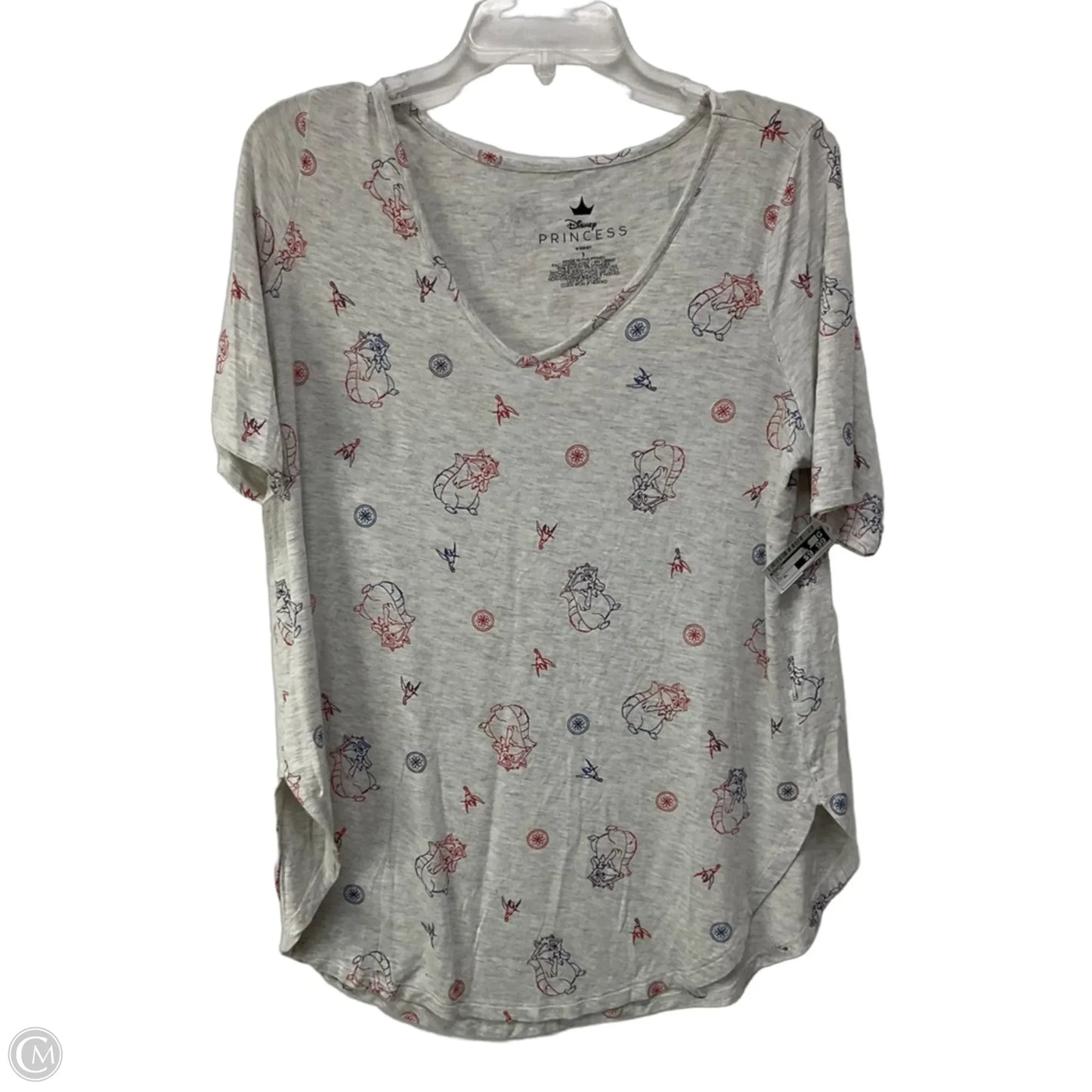 Top Short Sleeve By Disney In Grey, Size: Xl