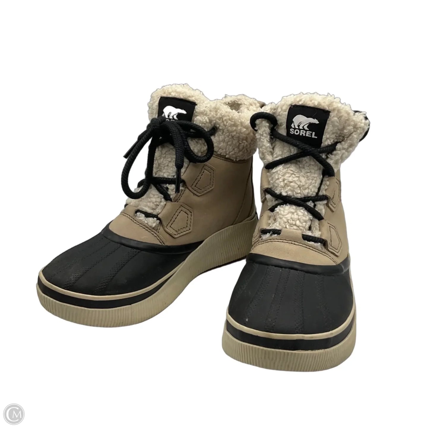 Boots Snow By Sorel In Black & Cream, Size: 7