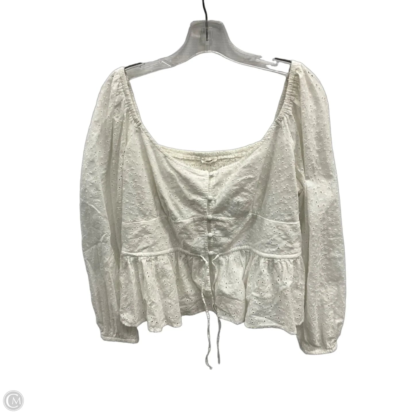 Top Long Sleeve By Aerie In White, Size: Xl