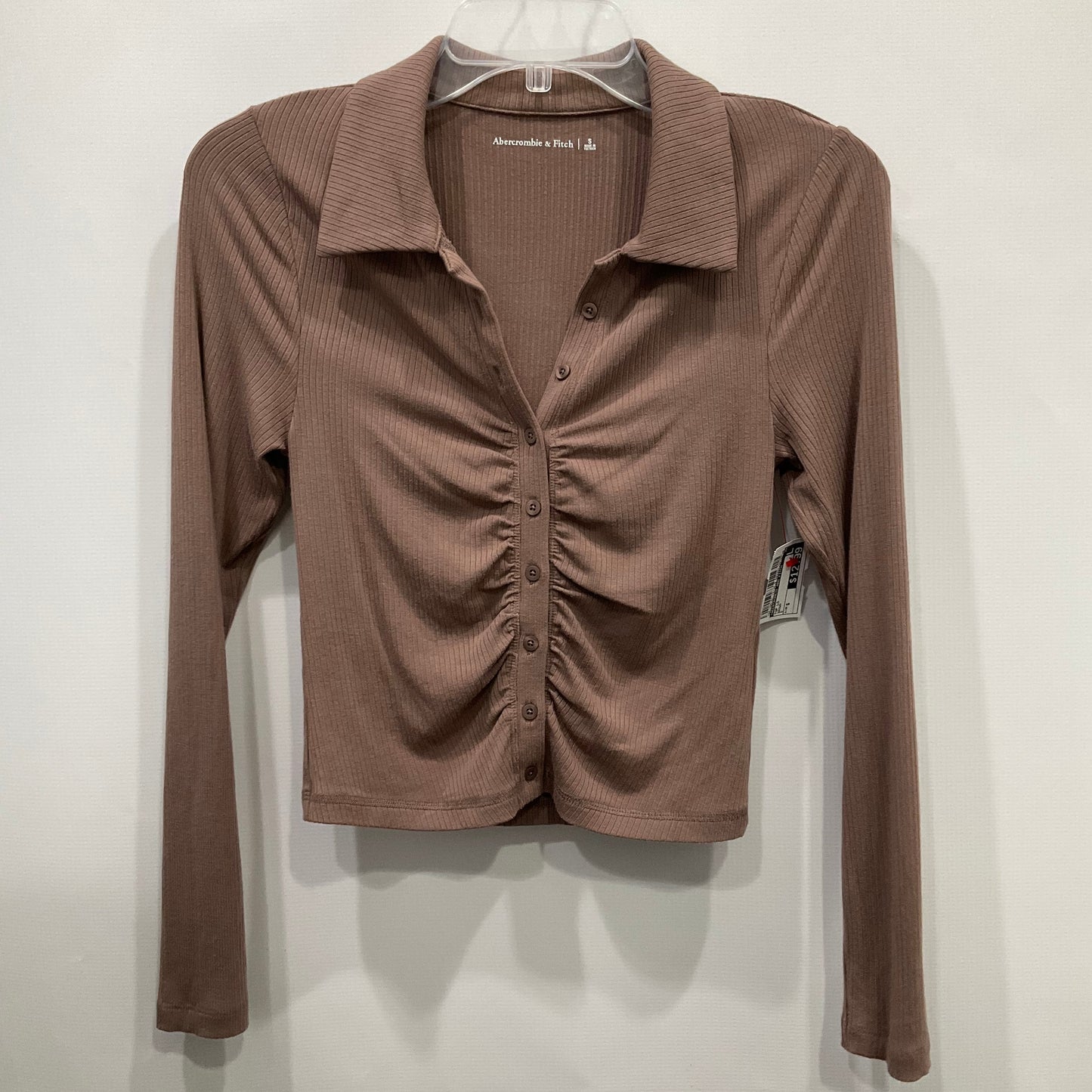 Top Long Sleeve By Abercrombie And Fitch In Brown, Size: S