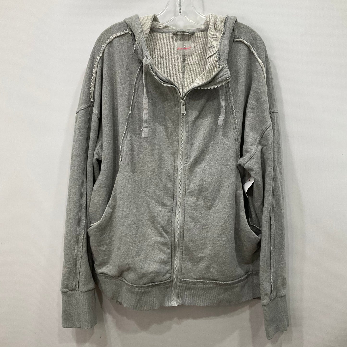 Sweatshirt Hoodie By Free People In Grey, Size: XL