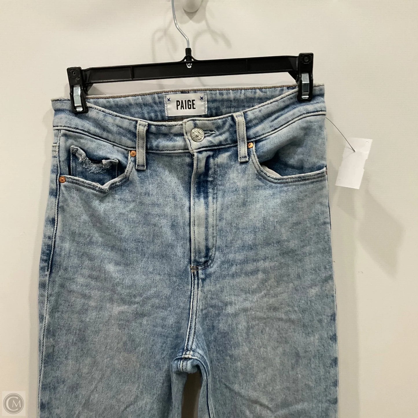 Jeans Straight By Paige In Blue Denim, Size: 4