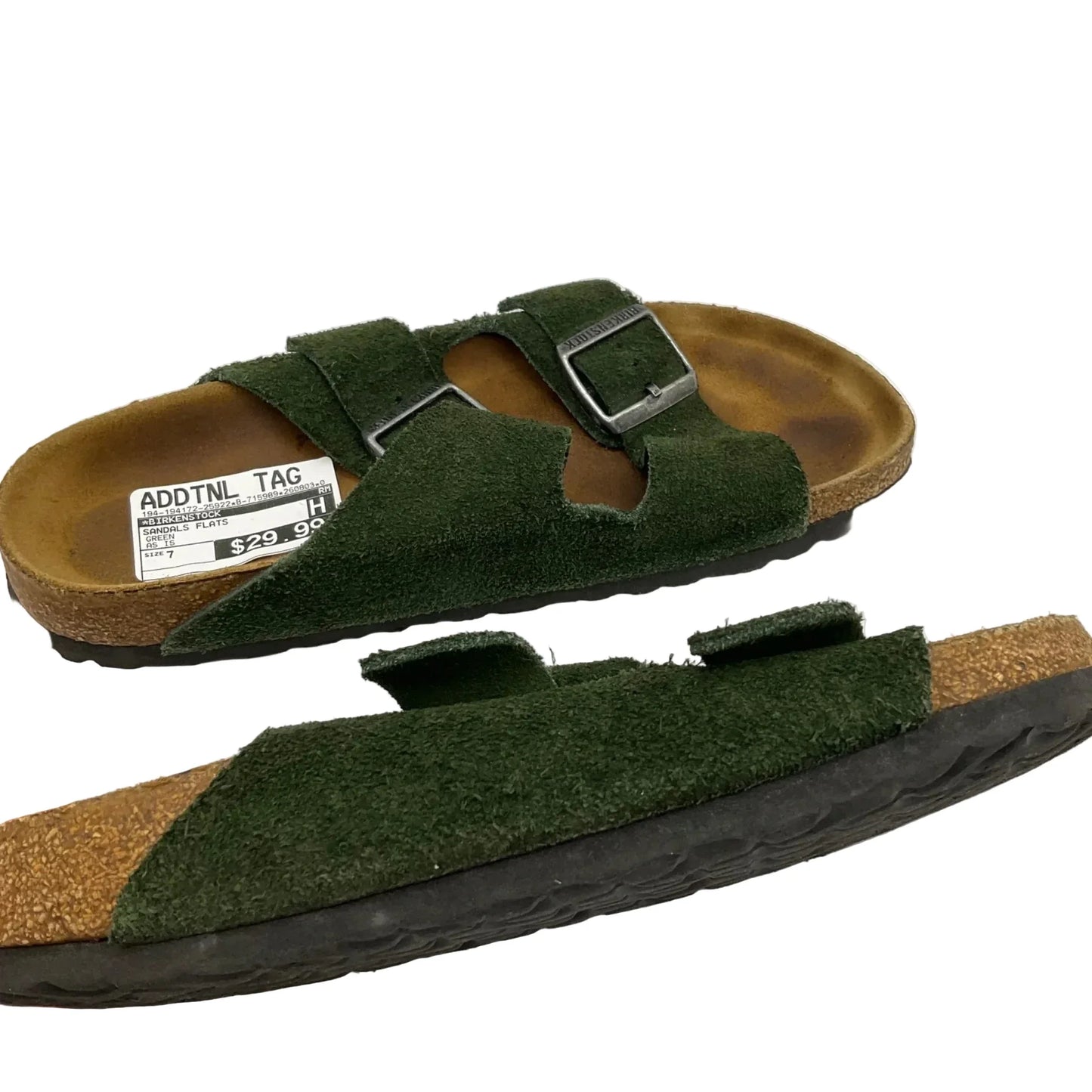 Sandals Flats By Birkenstock In Green, Size: 7