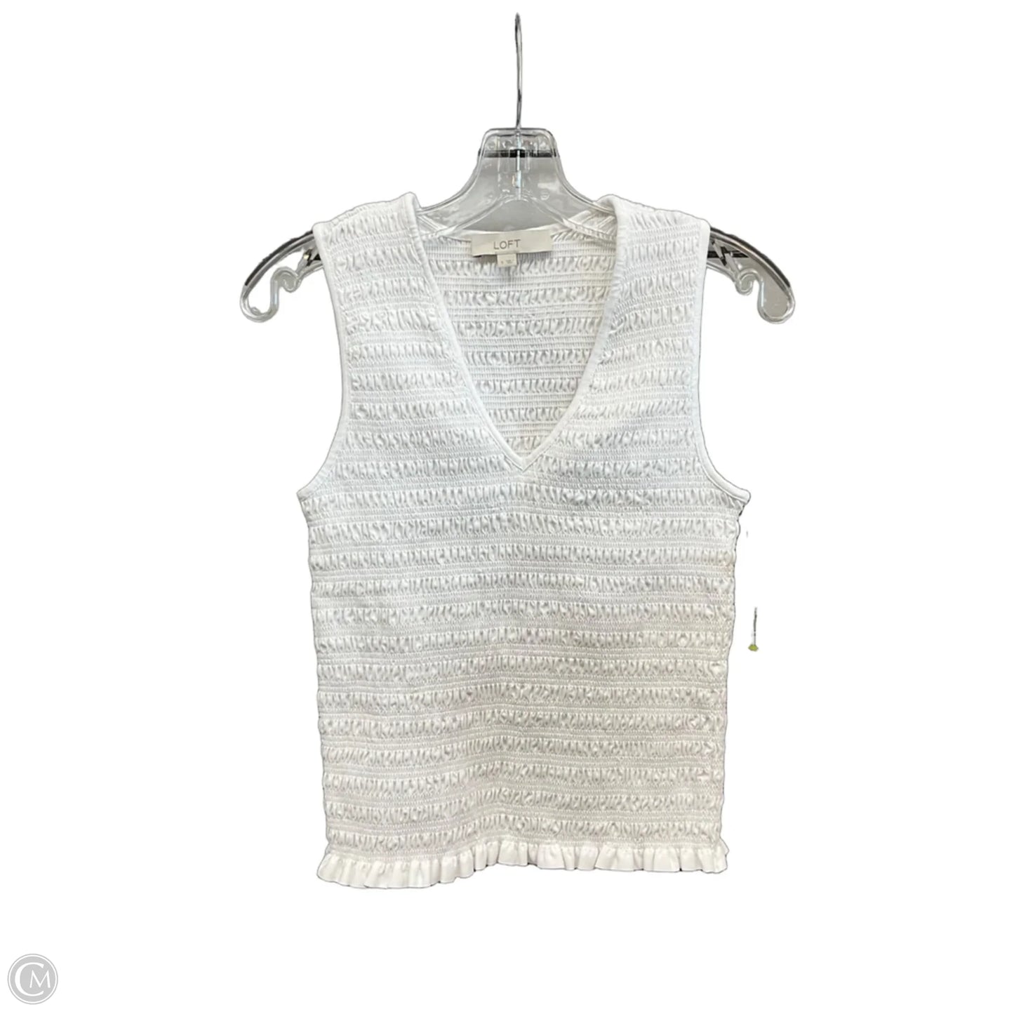 Top Sleeveless By Loft In White, Size: S