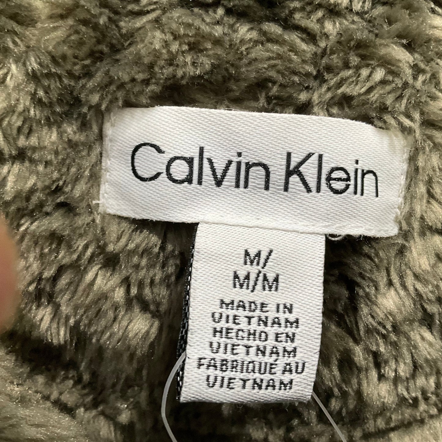 Jacket Faux Fur & Sherpa By Calvin Klein In Green, Size: M