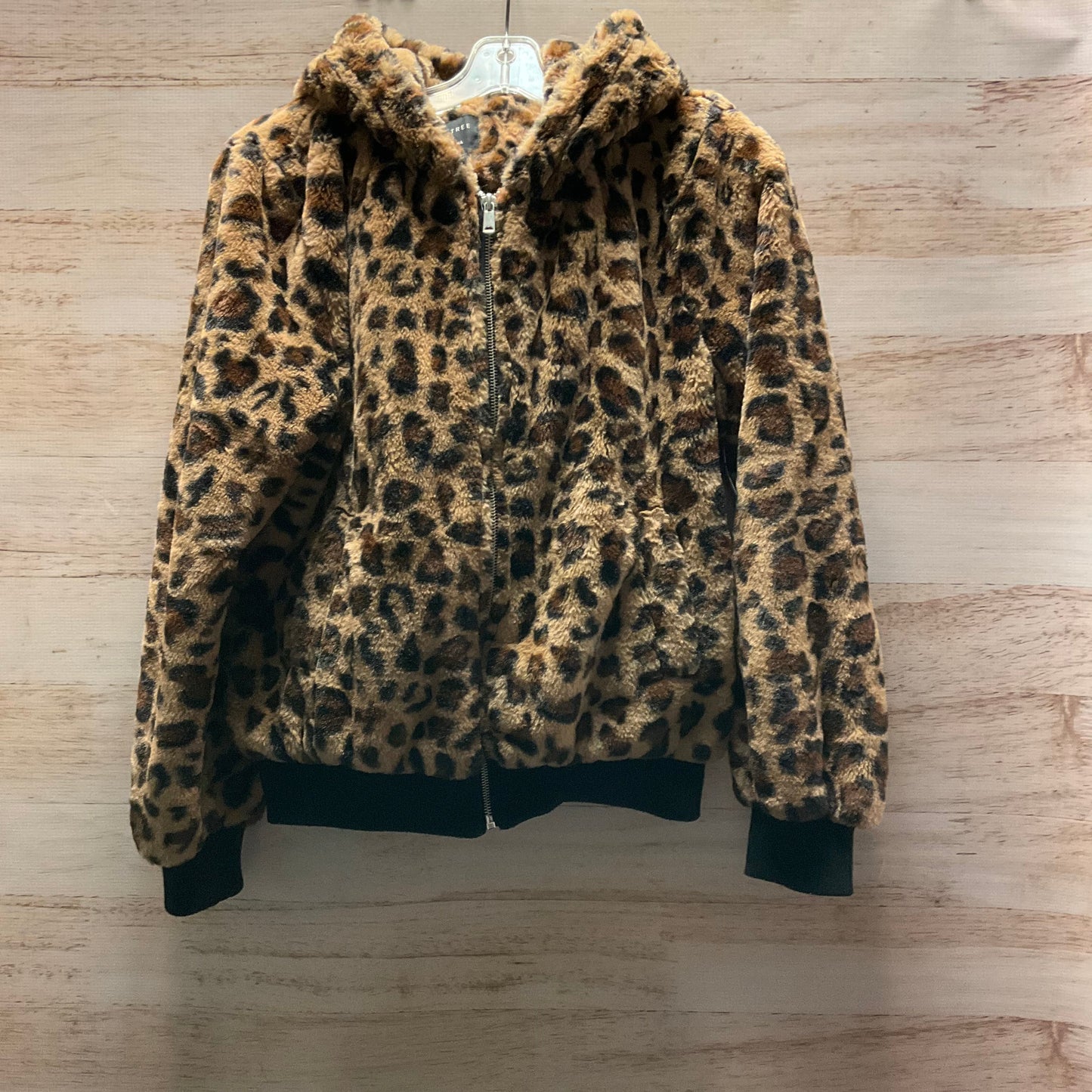 Jacket Faux Fur & Sherpa By Love Tree In Animal Print, Size: L