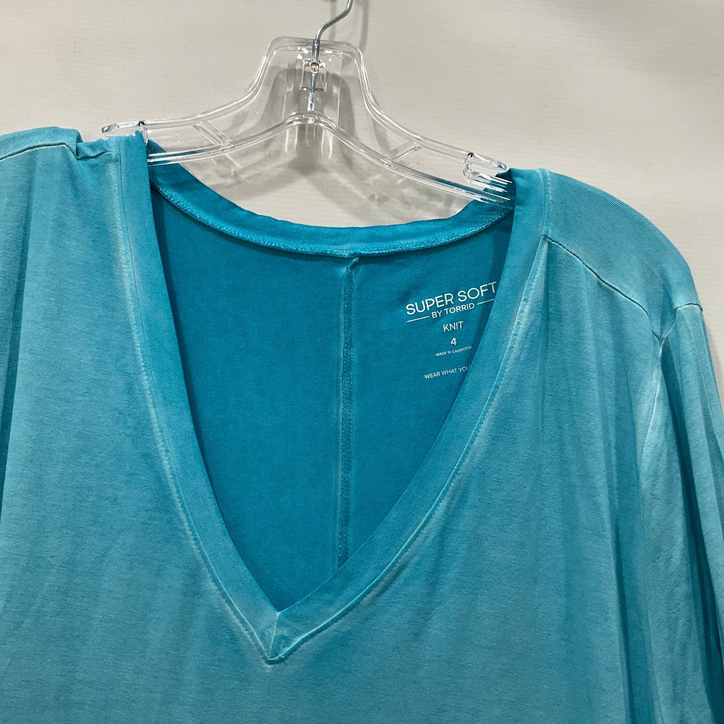 Blue Top Short Sleeve Basic Torrid, Size 4x