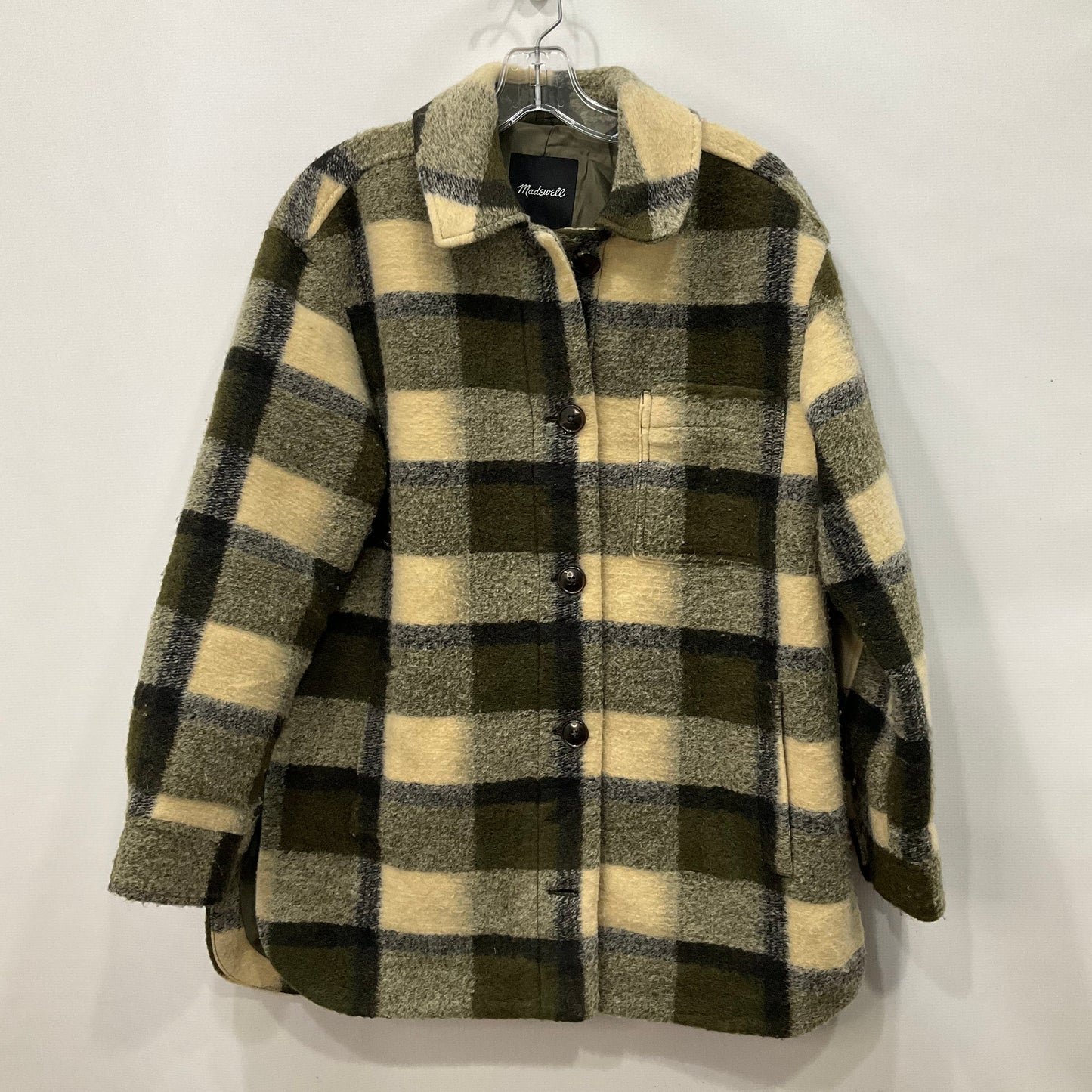 Coat Peacoat By Madewell In Plaid Pattern, Size: S