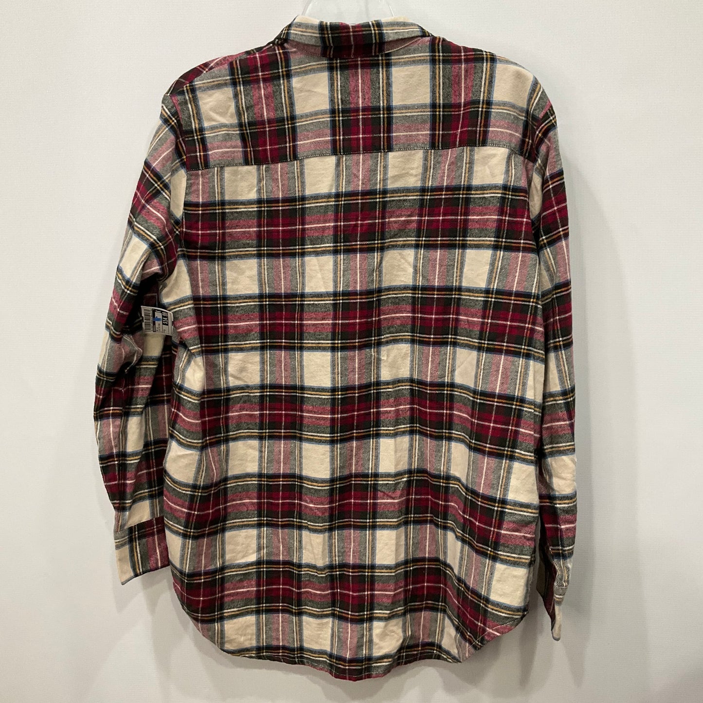 Top Long Sleeve By Madewell In Plaid Pattern, Size: M