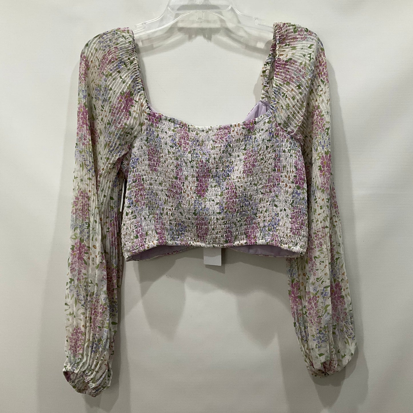 Floral Print Blouse Short Sleeve Astr, Size L