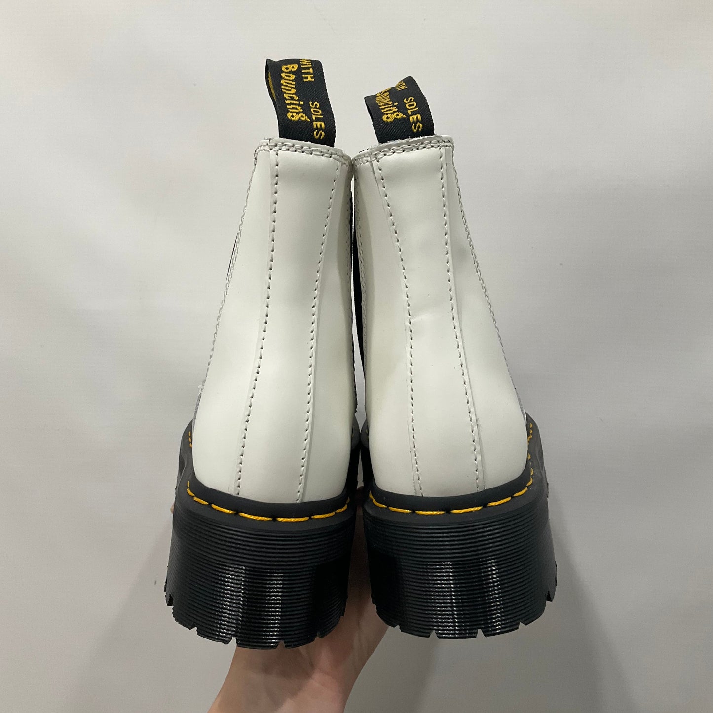 White Boots Combat Dr Martens, Size 8