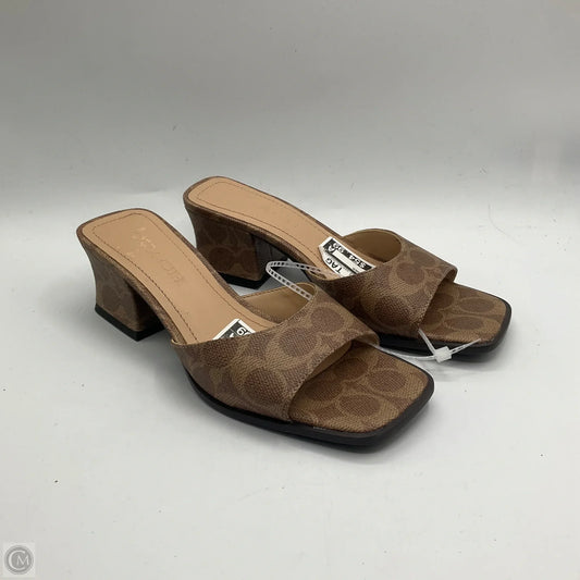 Sandals Designer By Coach In Tan, Size: 6