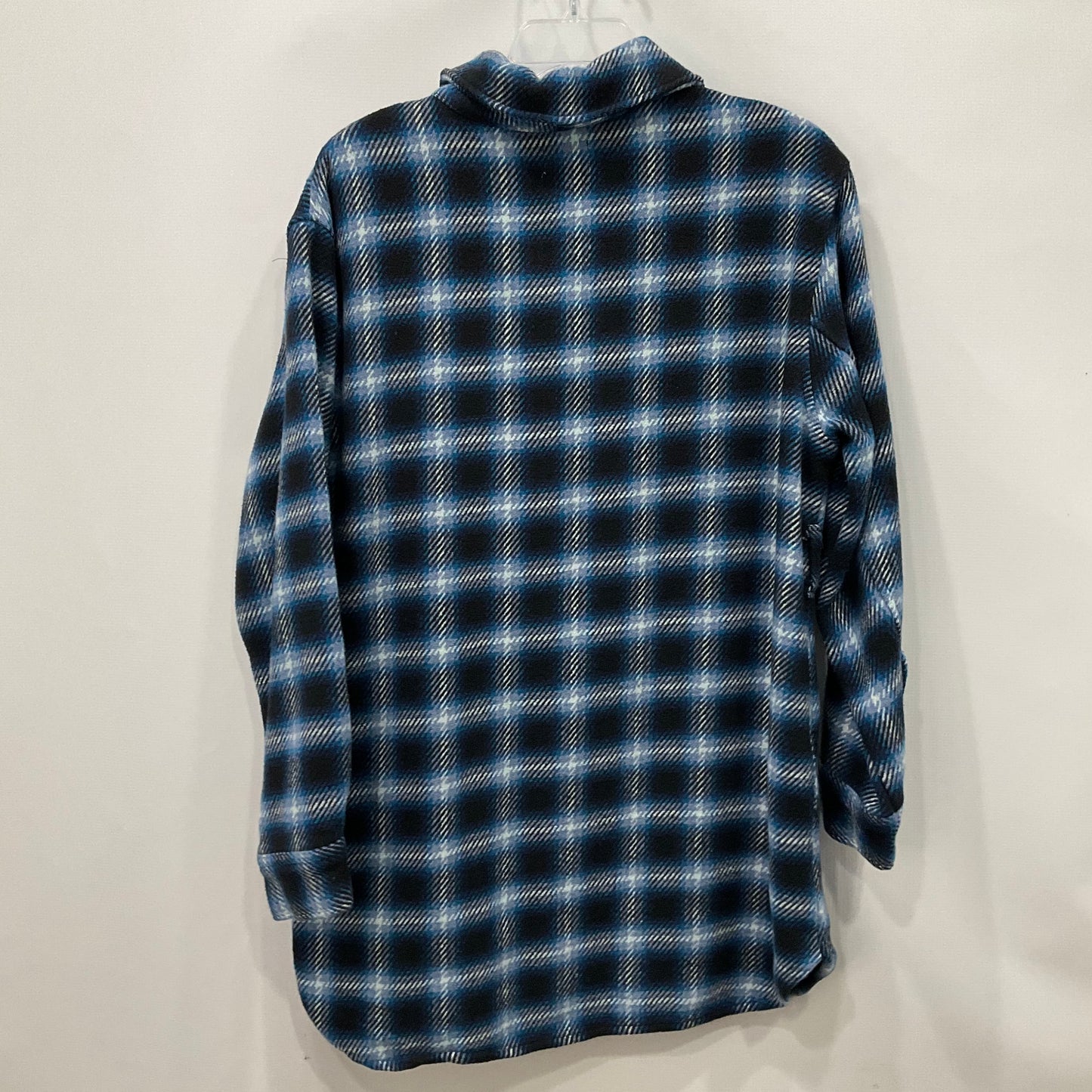 Jacket Shirt By Time And Tru In Black & Blue, Size: M