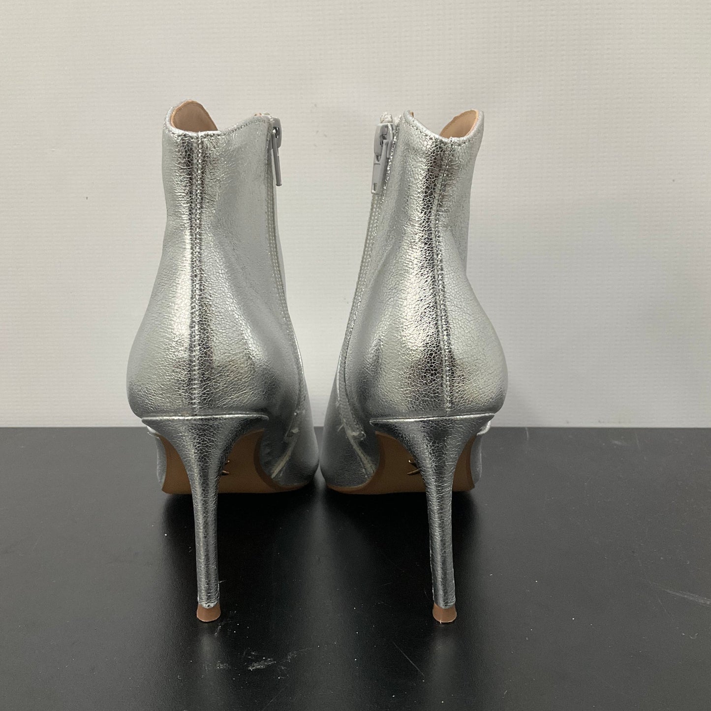 Boots Ankle Heels By Express In Silver, Size: 6