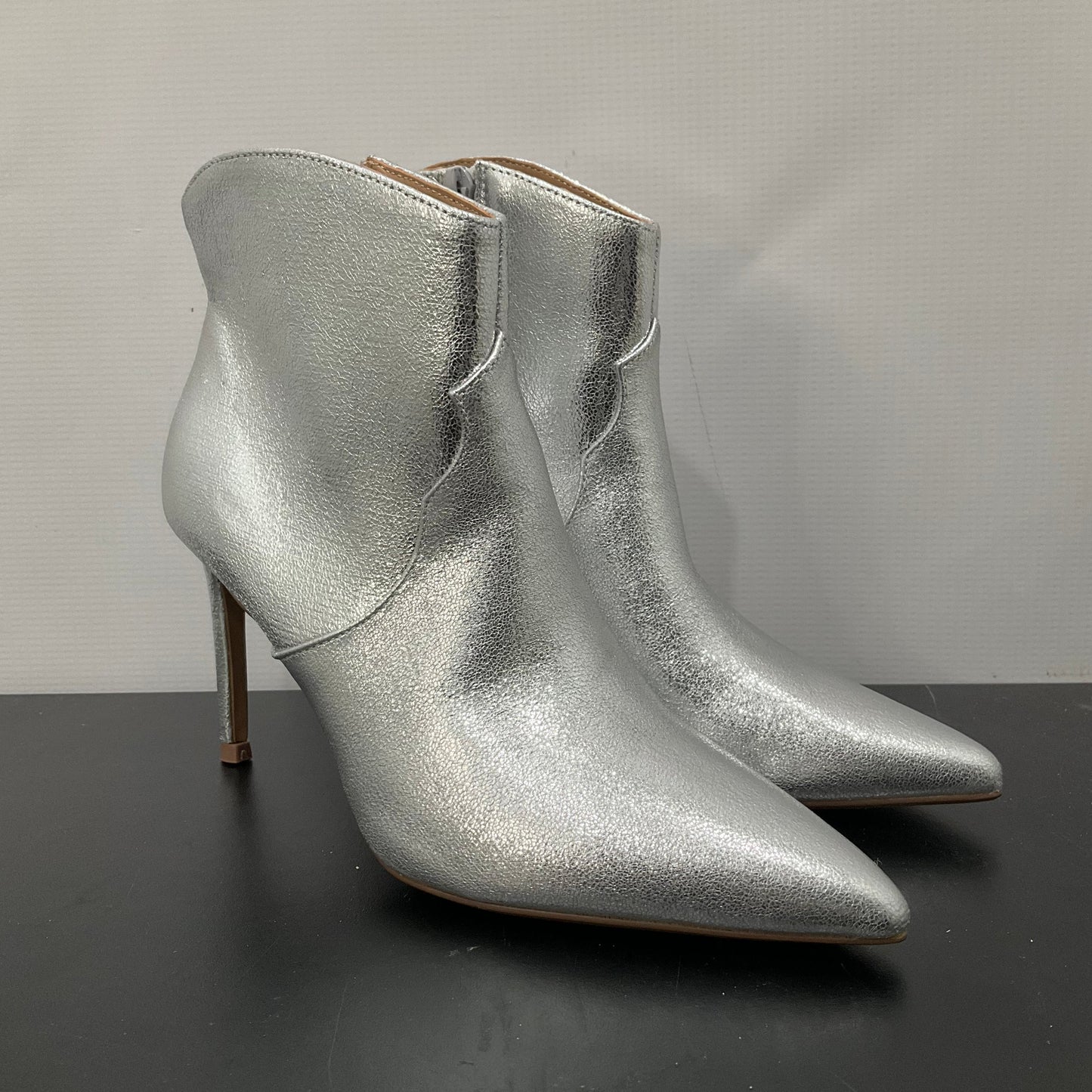 Boots Ankle Heels By Express In Silver, Size: 6