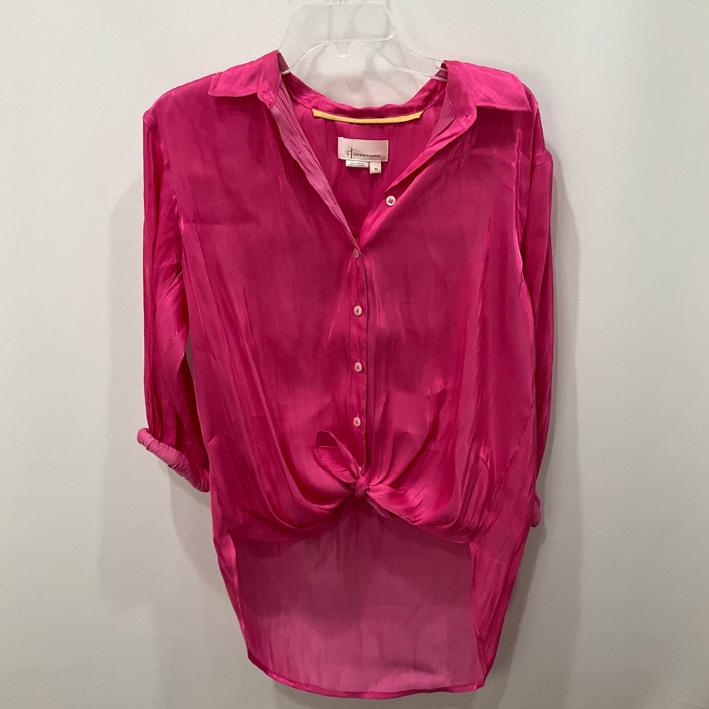 Top Long Sleeve By Anthropologie In Pink, Size: Xs