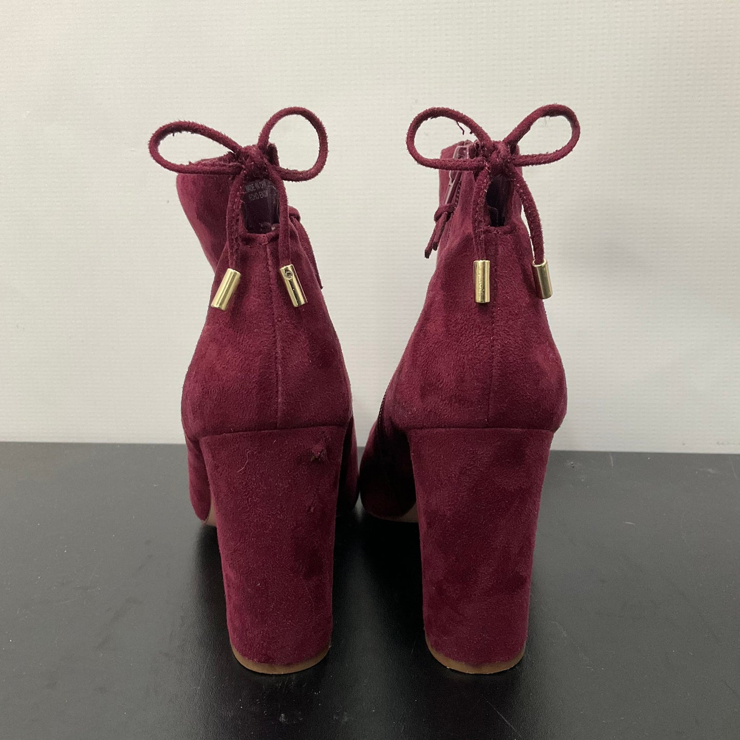 Boots Ankle Heels By Forever 21 In Purple, Size: 7.5