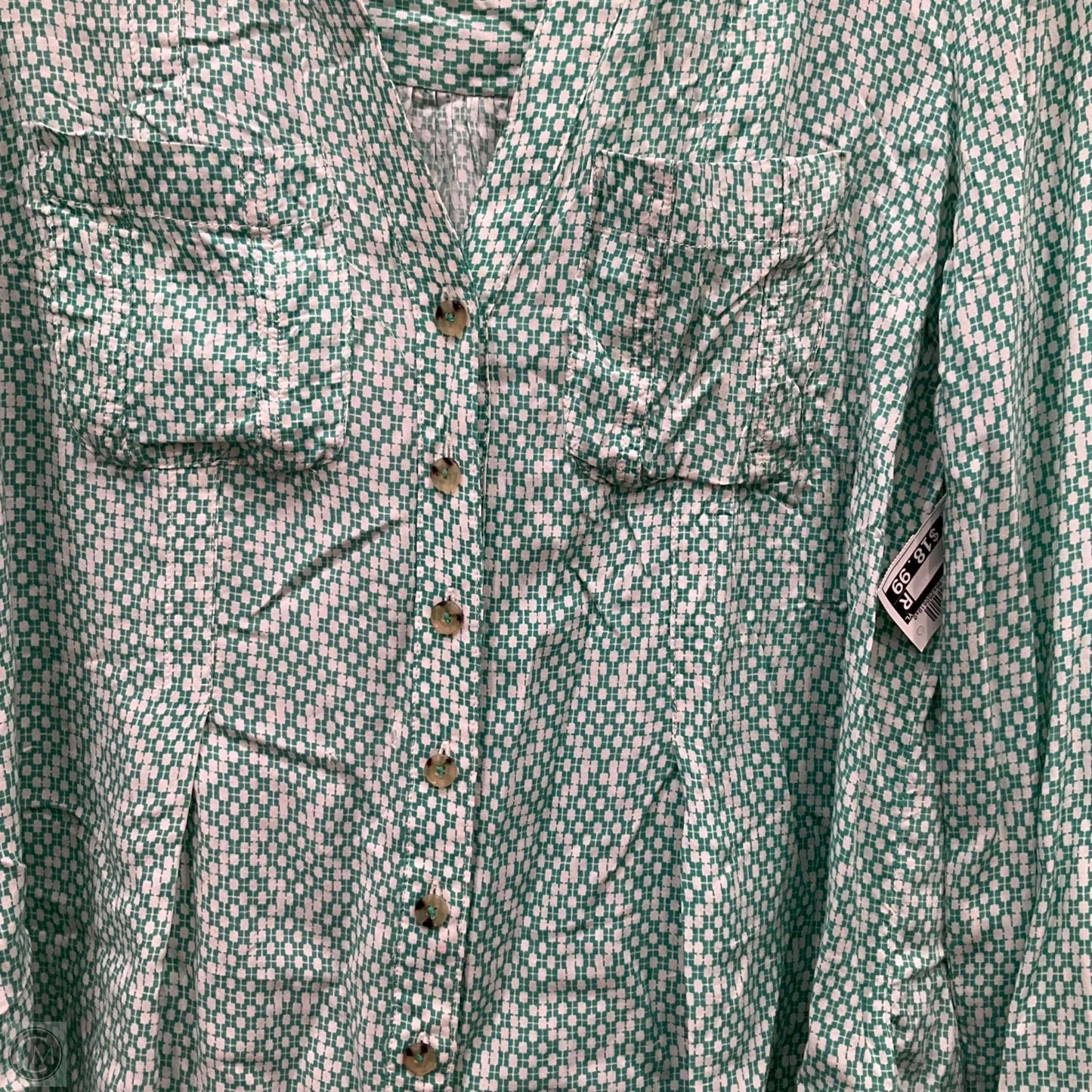 Top Long Sleeve By Maeve In Green, Size: Xs