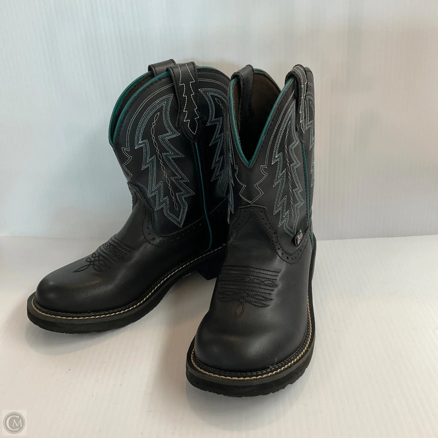 Boots Western By Justin In Black, Size: 7