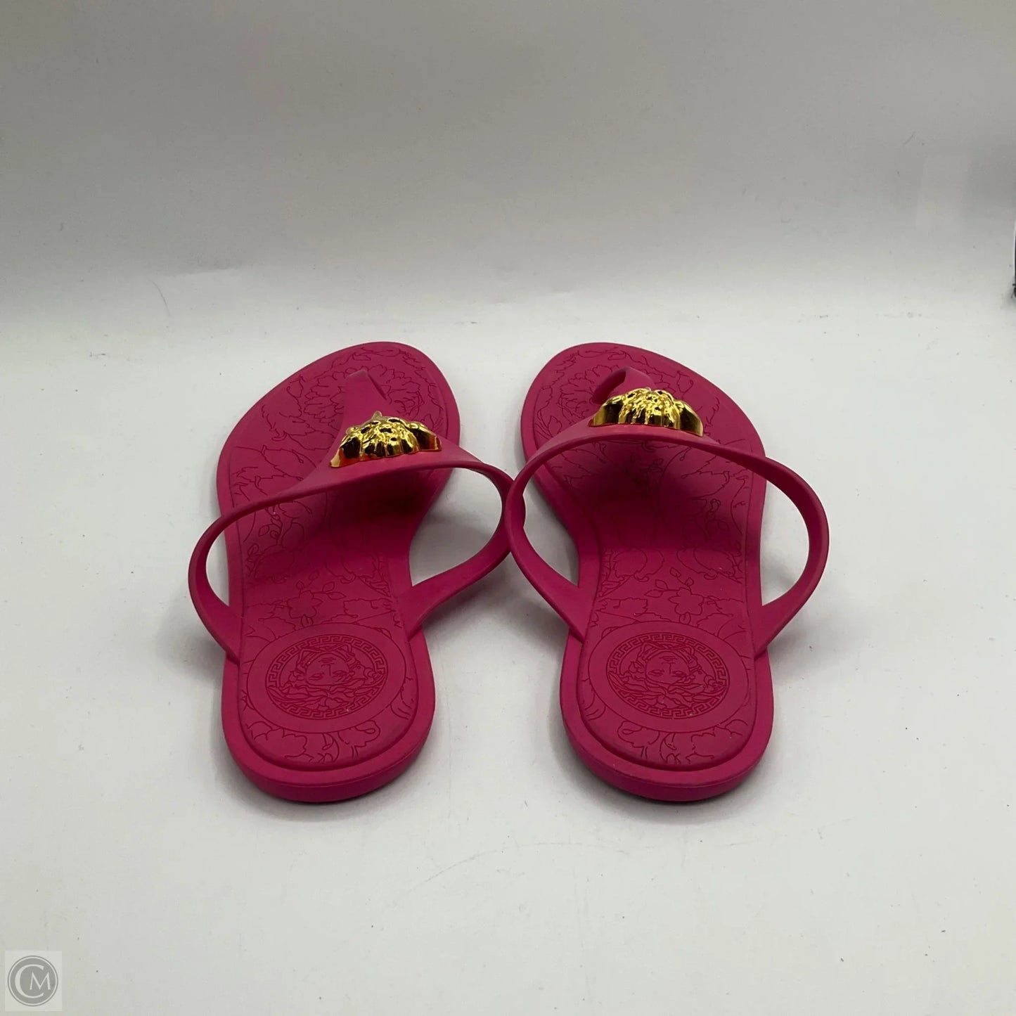 Sandals Luxury Designer By Versace In Pink, Size: 5.5