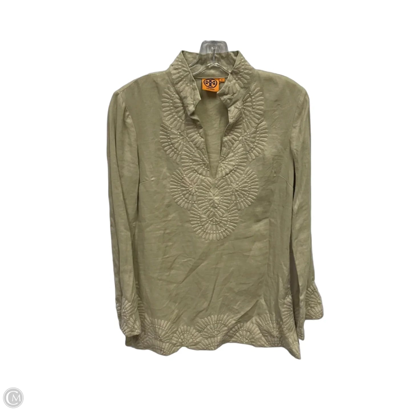 Top Long Sleeve Designer By Tory Burch In Beige, Size: 6