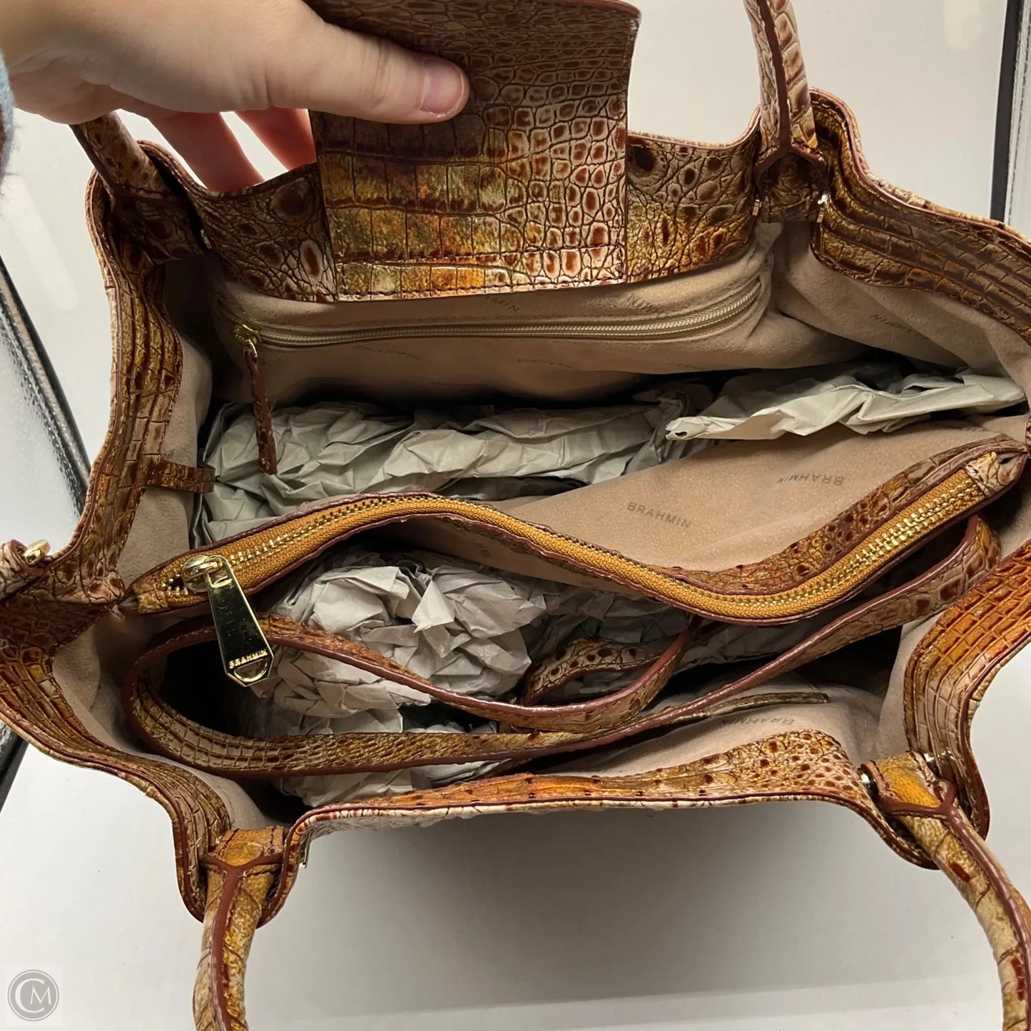 Handbag Designer By Brahmin, Size: Medium