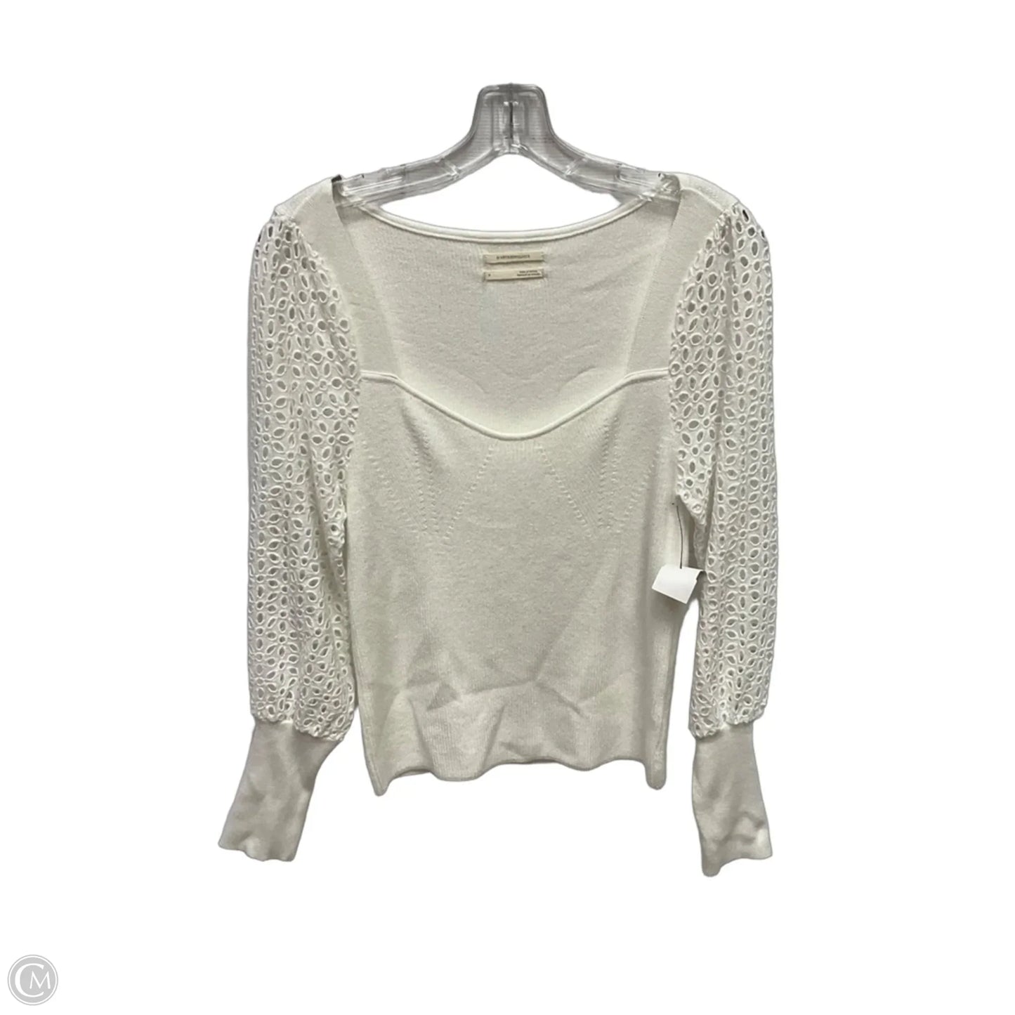 Top Long Sleeve By Anthropologie In White, Size: M