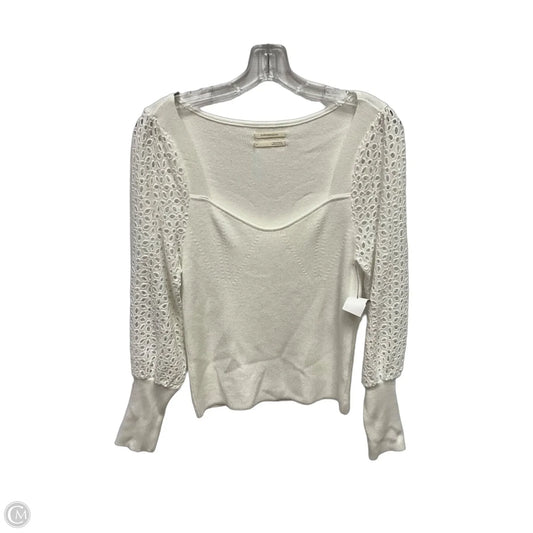 Top Long Sleeve By Anthropologie In White, Size: M