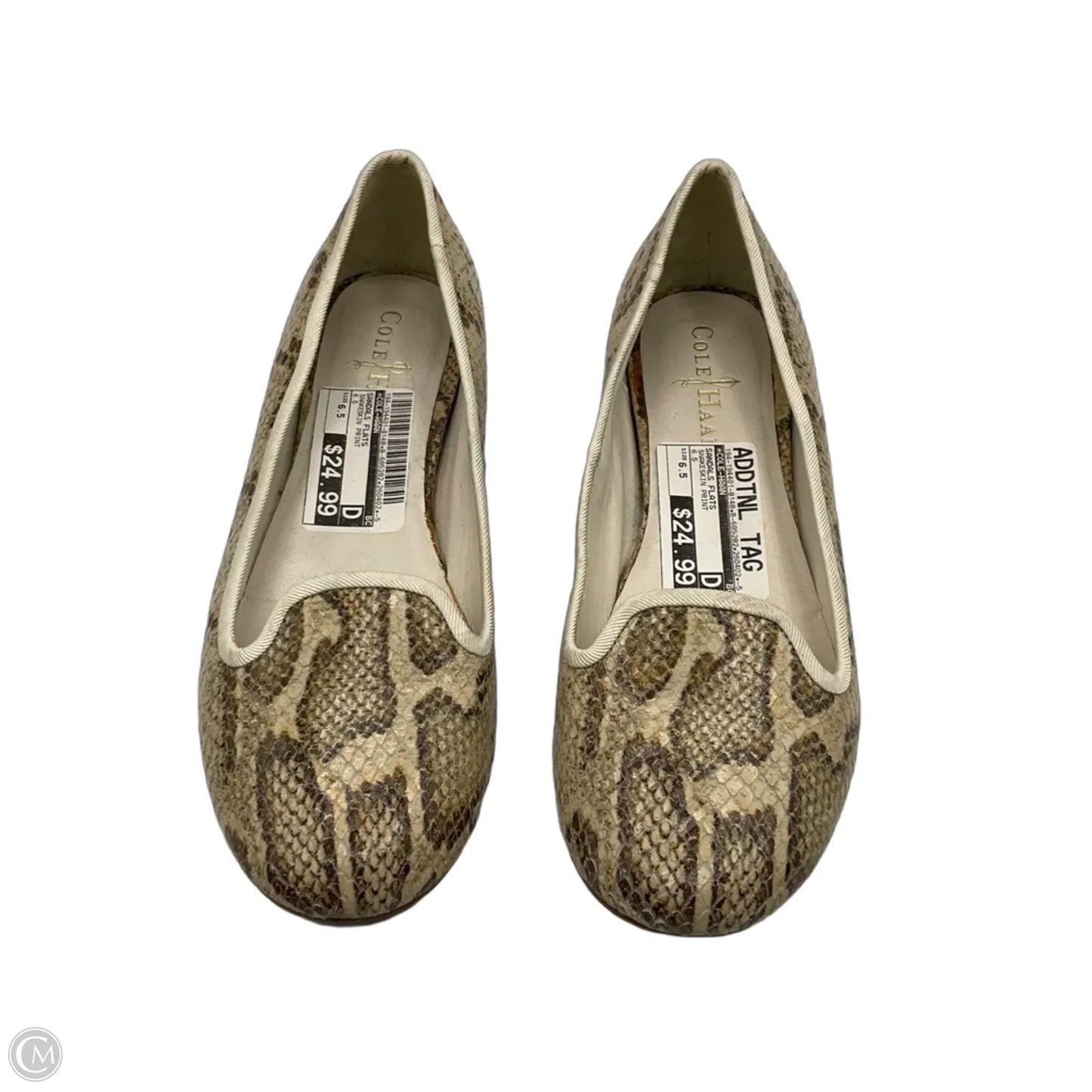 Sandals Flats By Cole-haan In Snakeskin Print, Size: 6.5