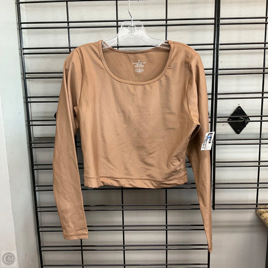 Athletic Top Long Sleeve Collar By Antonio Melani In Beige, Size: L