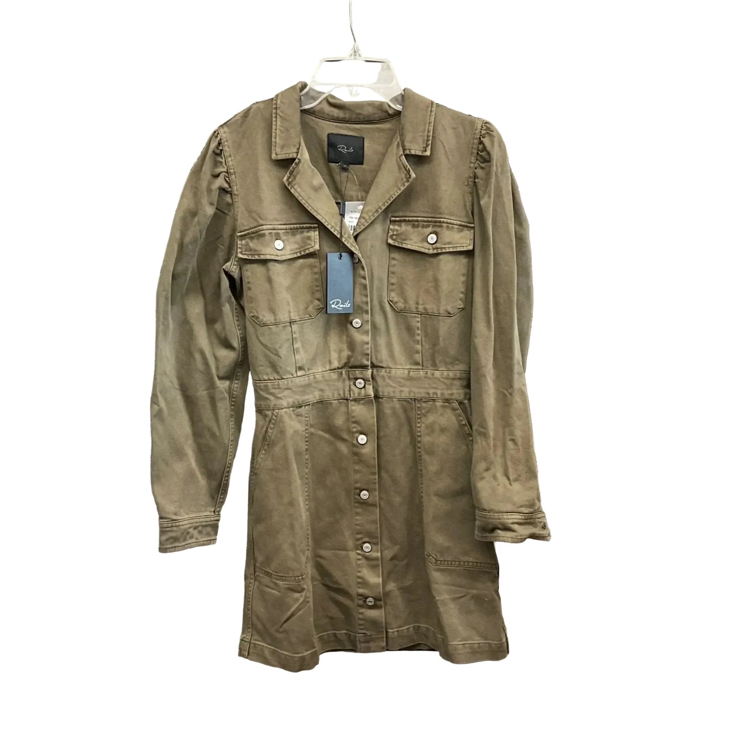 Dress Casual Short By Rails In Green Denim, Size: M
