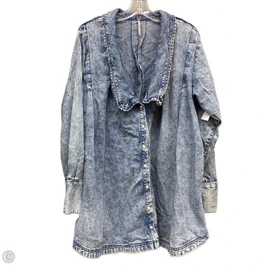 Jacket Denim By Free People In Blue Denim, Size: L
