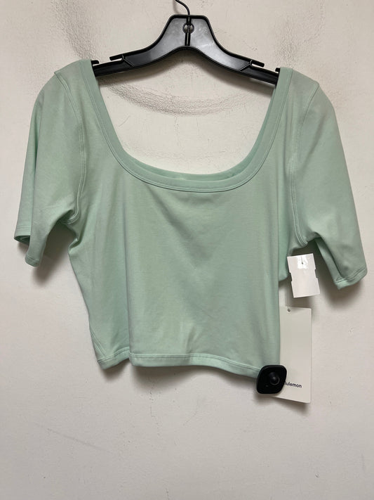 Green Athletic Top Short Sleeve Lululemon, Size 10