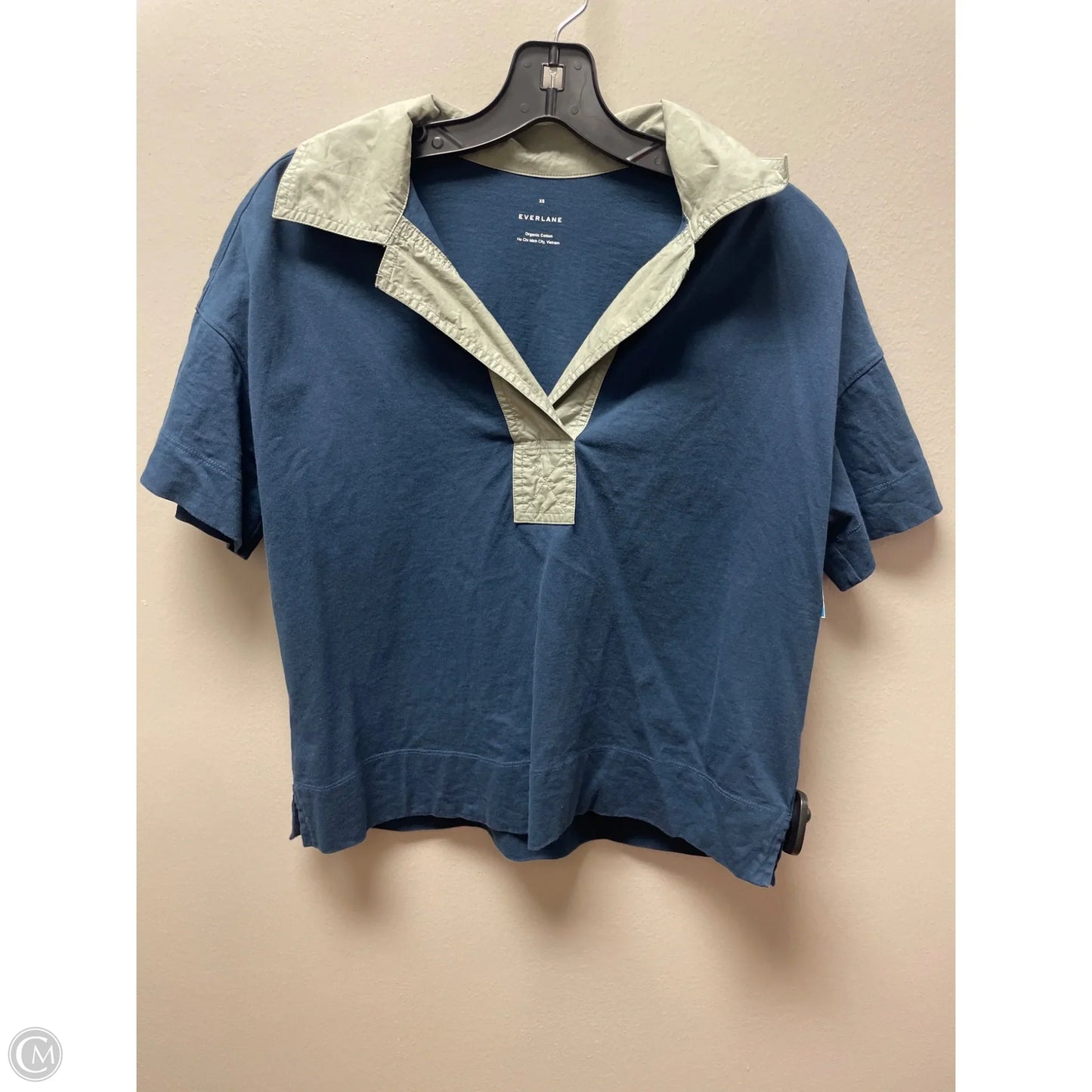 Top Short Sleeve By Everlane In Teal, Size: Xs