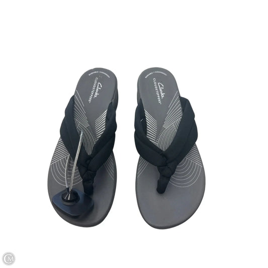 Sandals Flip Flops By Clarks In Black, Size: 9