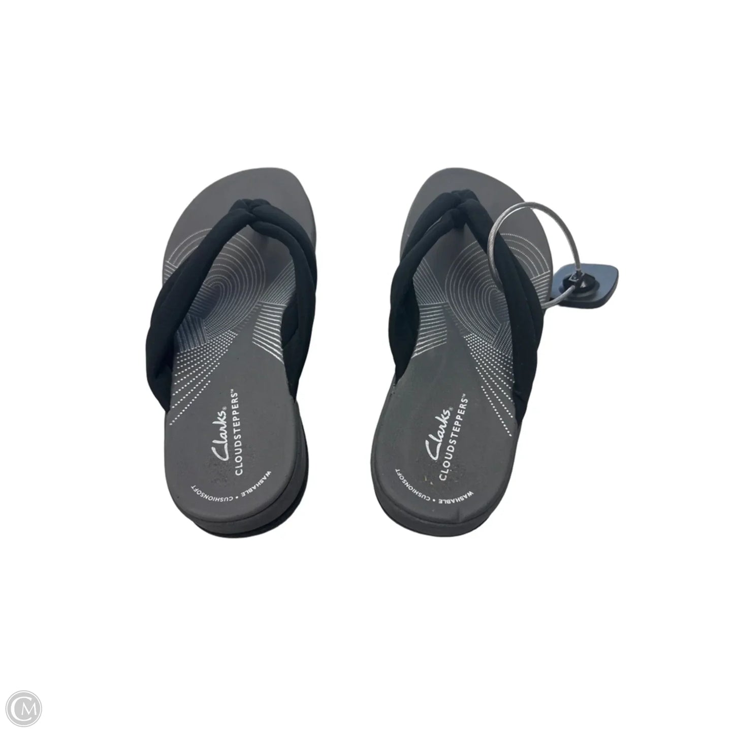 Sandals Flip Flops By Clarks In Black, Size: 9