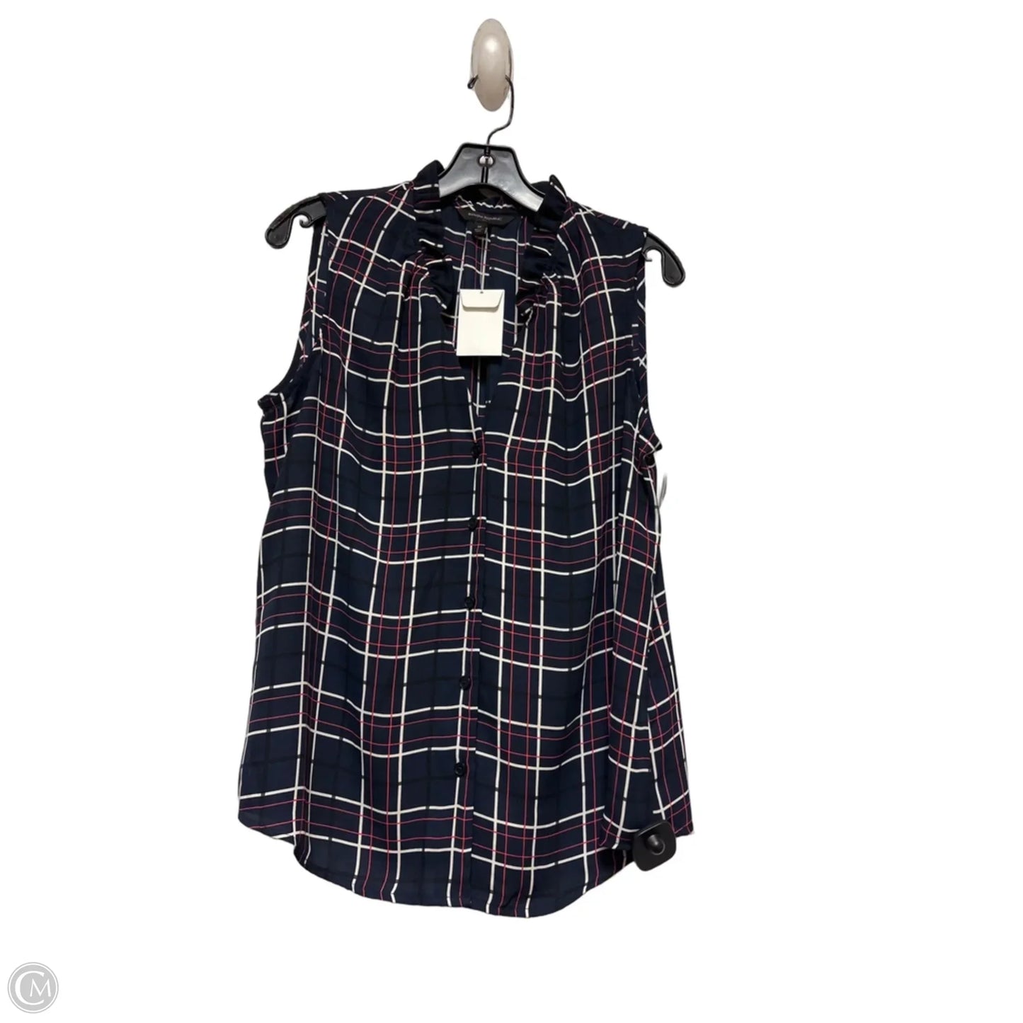 Top Sleeveless By Banana Republic In Blue & Red & White, Size: M