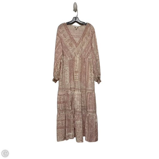 Dress Casual Maxi By Wonderly In Cream & Pink, Size: 2x