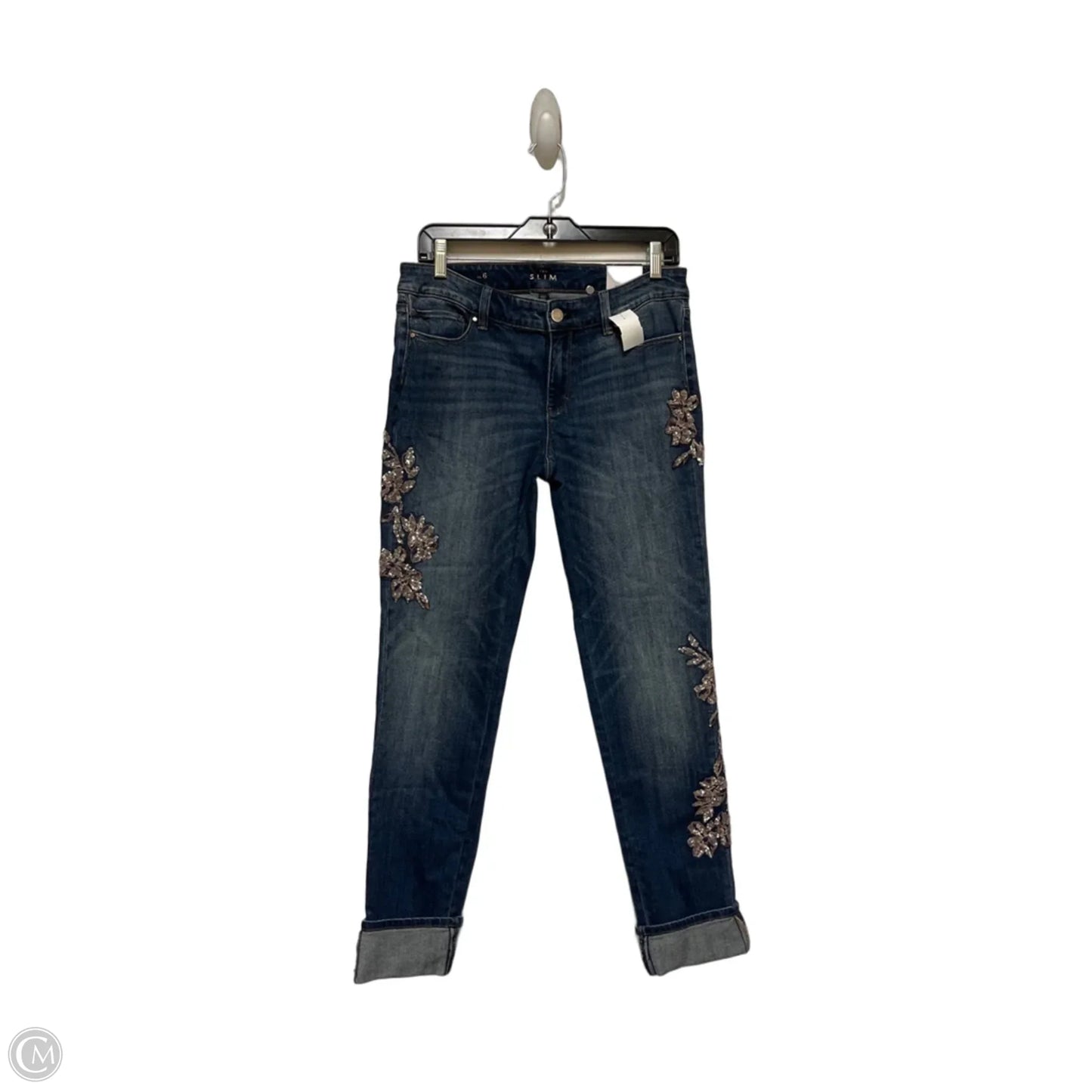 Jeans Straight By White House Black Market In Blue Denim, Size: 6