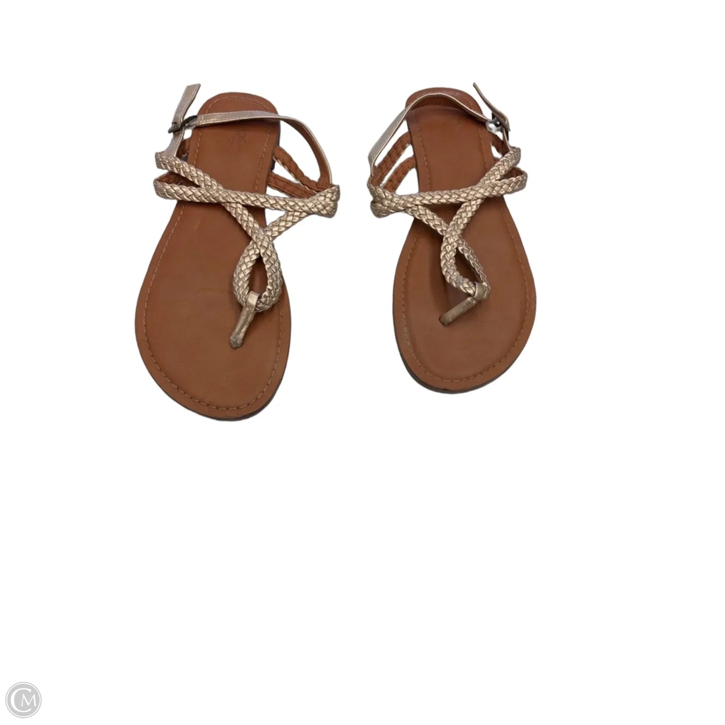 Sandals Flats By Universal Thread In Gold & Tan, Size: 9