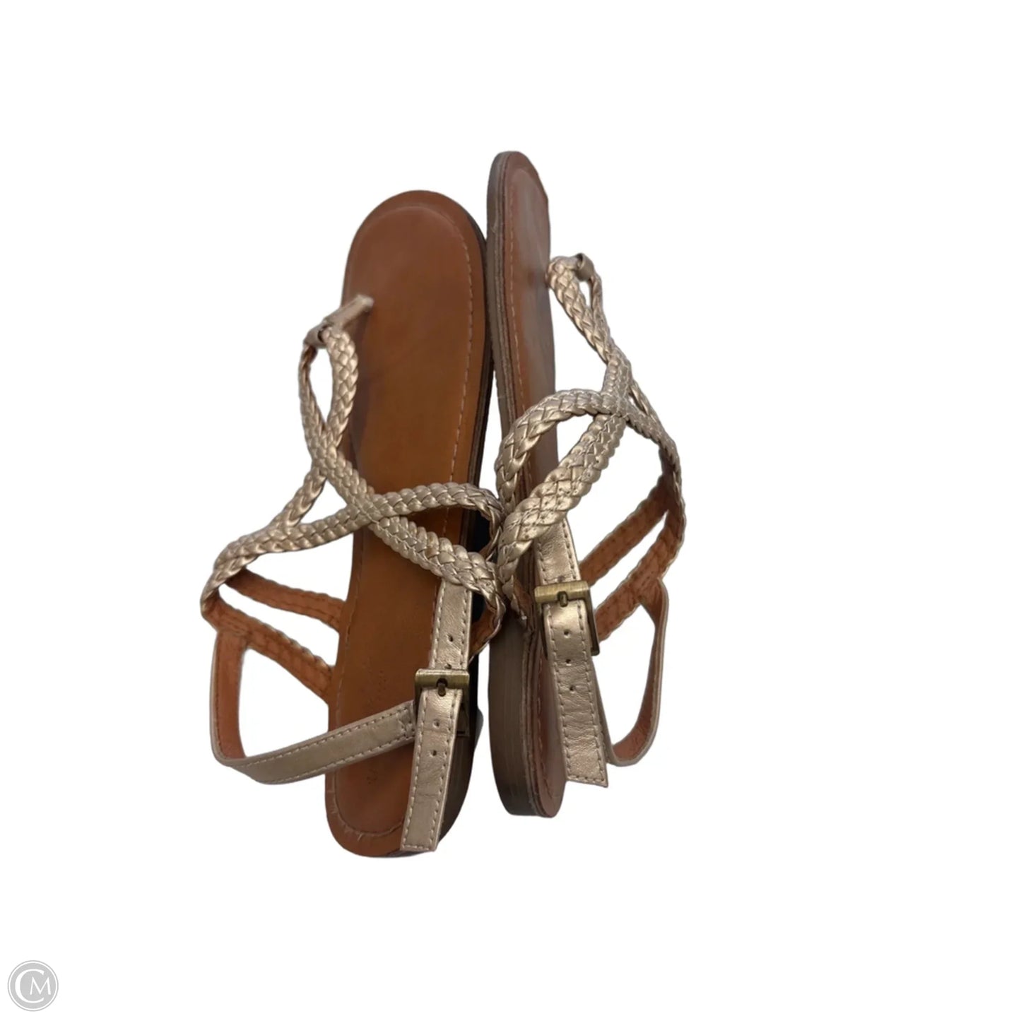 Sandals Flats By Universal Thread In Gold & Tan, Size: 9