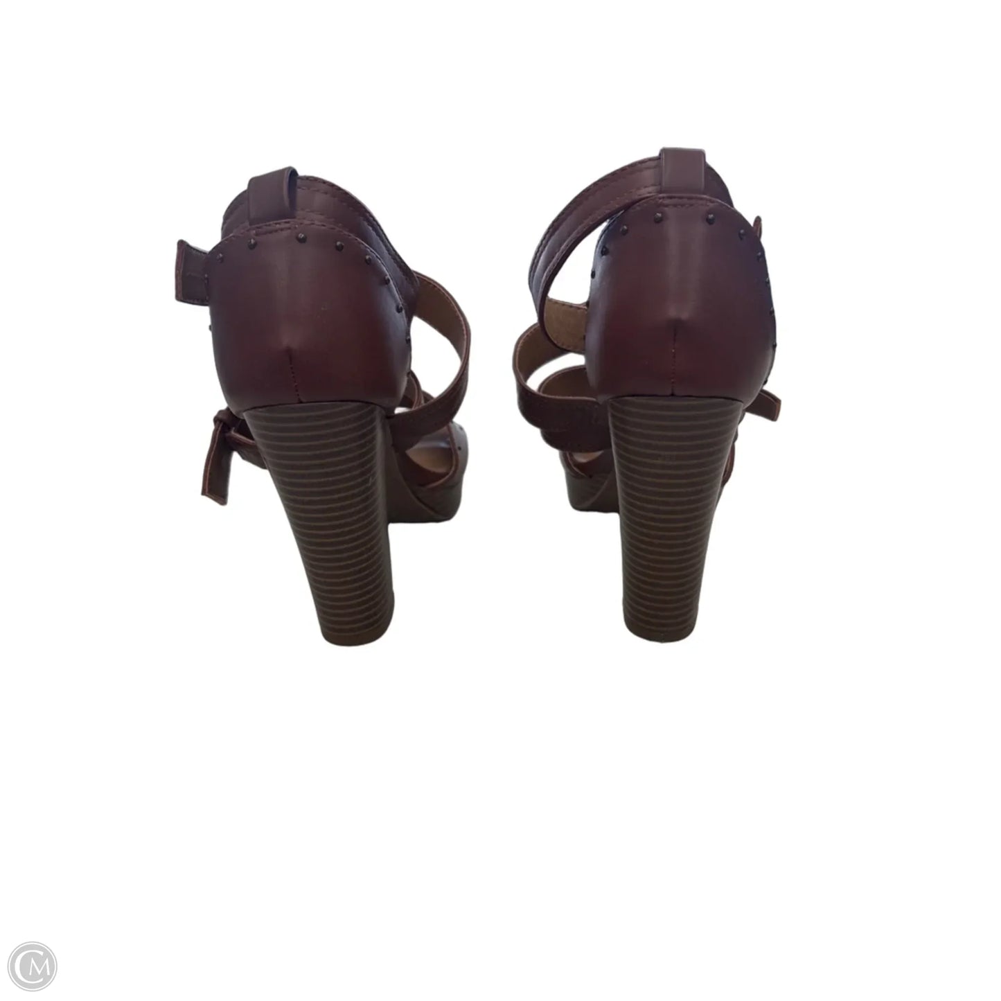 Sandals Heels Block By Report In Brown, Size: 8.5