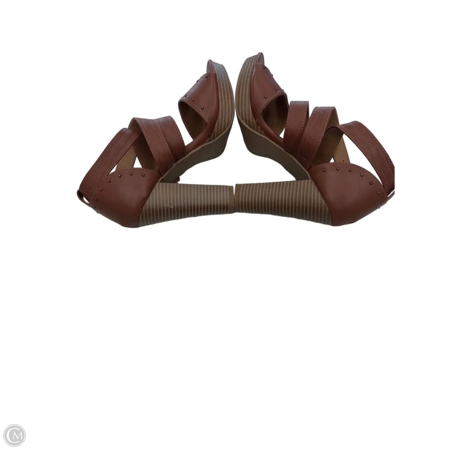 Sandals Heels Block By Report In Brown, Size: 8.5