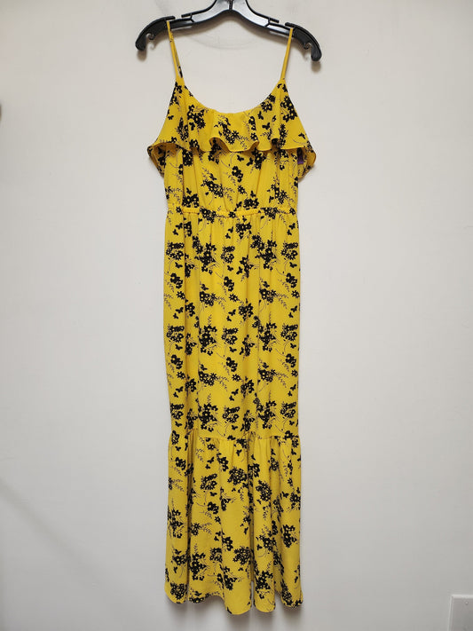 Black & Yellow Dress Casual Maxi Michael By Michael Kors, Size M