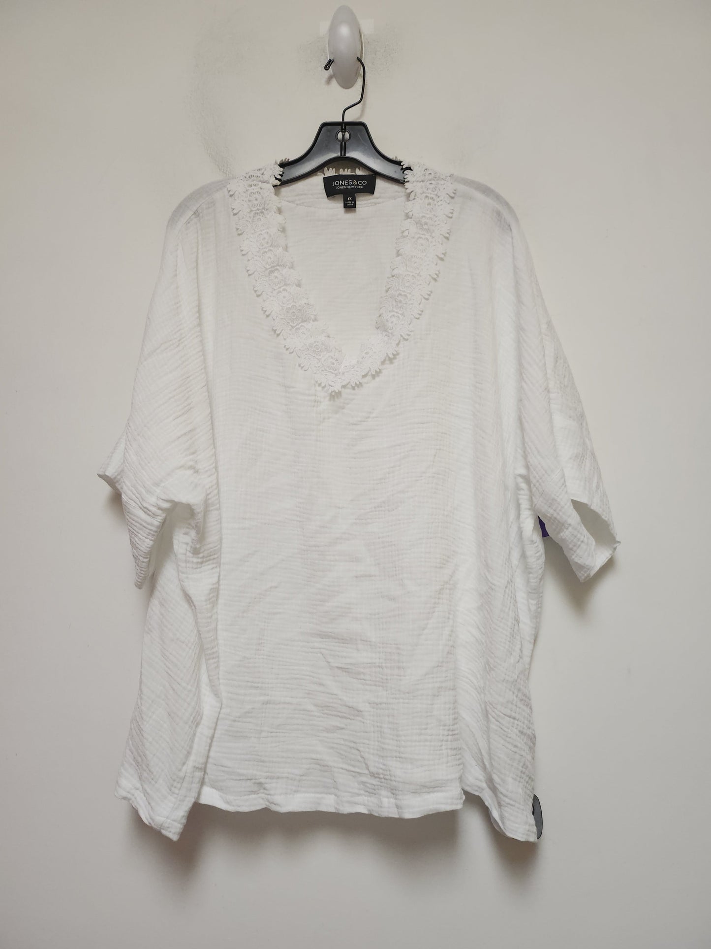 White Top Short Sleeve Jones New York, Size 1x