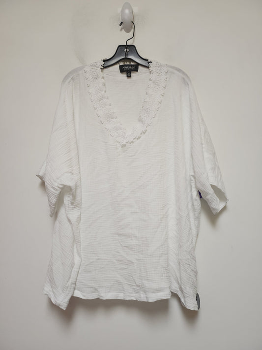 White Top Short Sleeve Jones New York, Size 1x