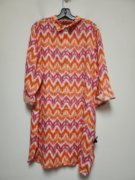 Orange & Pink Dress Casual Short Chicos, Size 2x