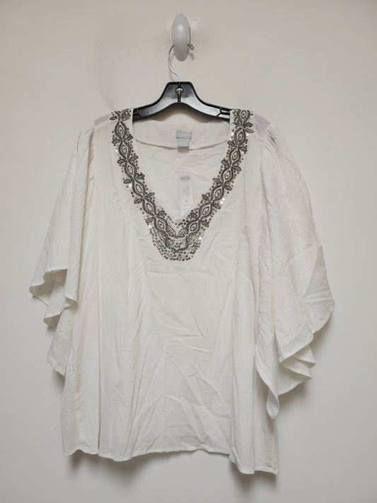 White Top Short Sleeve Chicos, Size 2x