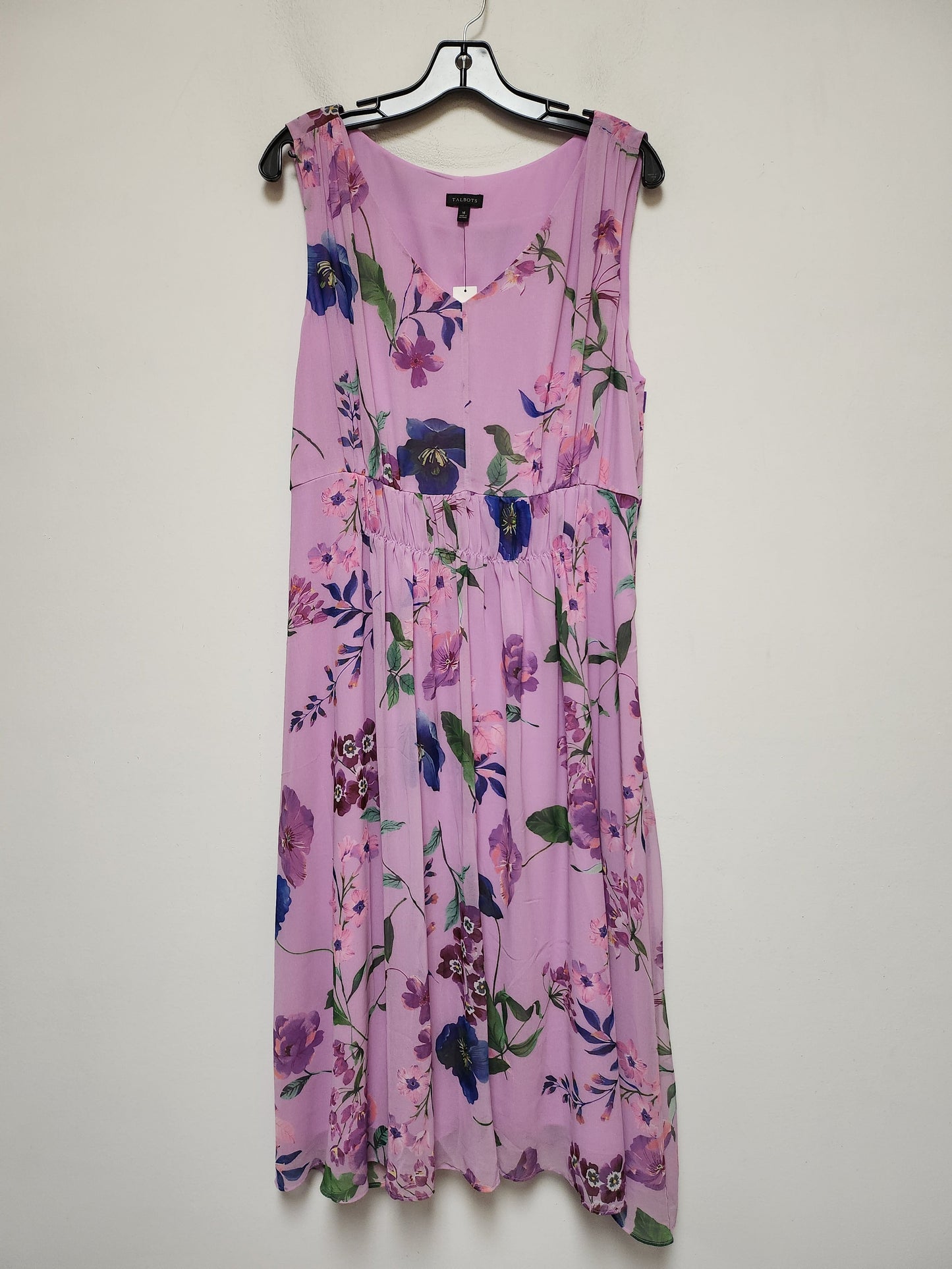 Floral Print Dress Casual Midi Talbots, Size Xl