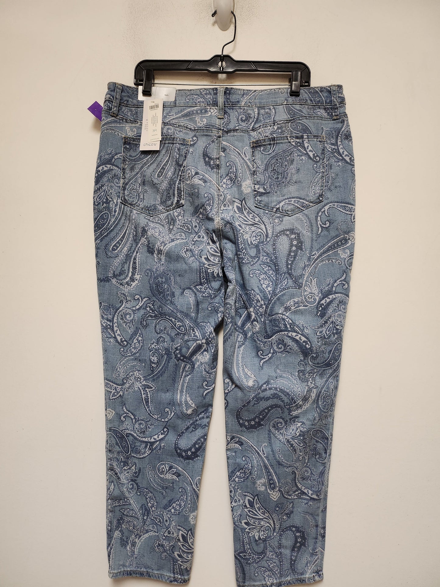 Blue Denim Jeans Straight Chicos, Size 16